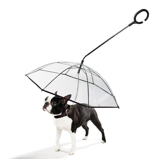 2023 New Pet Umbrella Leash Rainproof Snowproof Dog Umbrella Leash for Small Dogs Steerable Adjustable Doggy Outdoor Umbrella